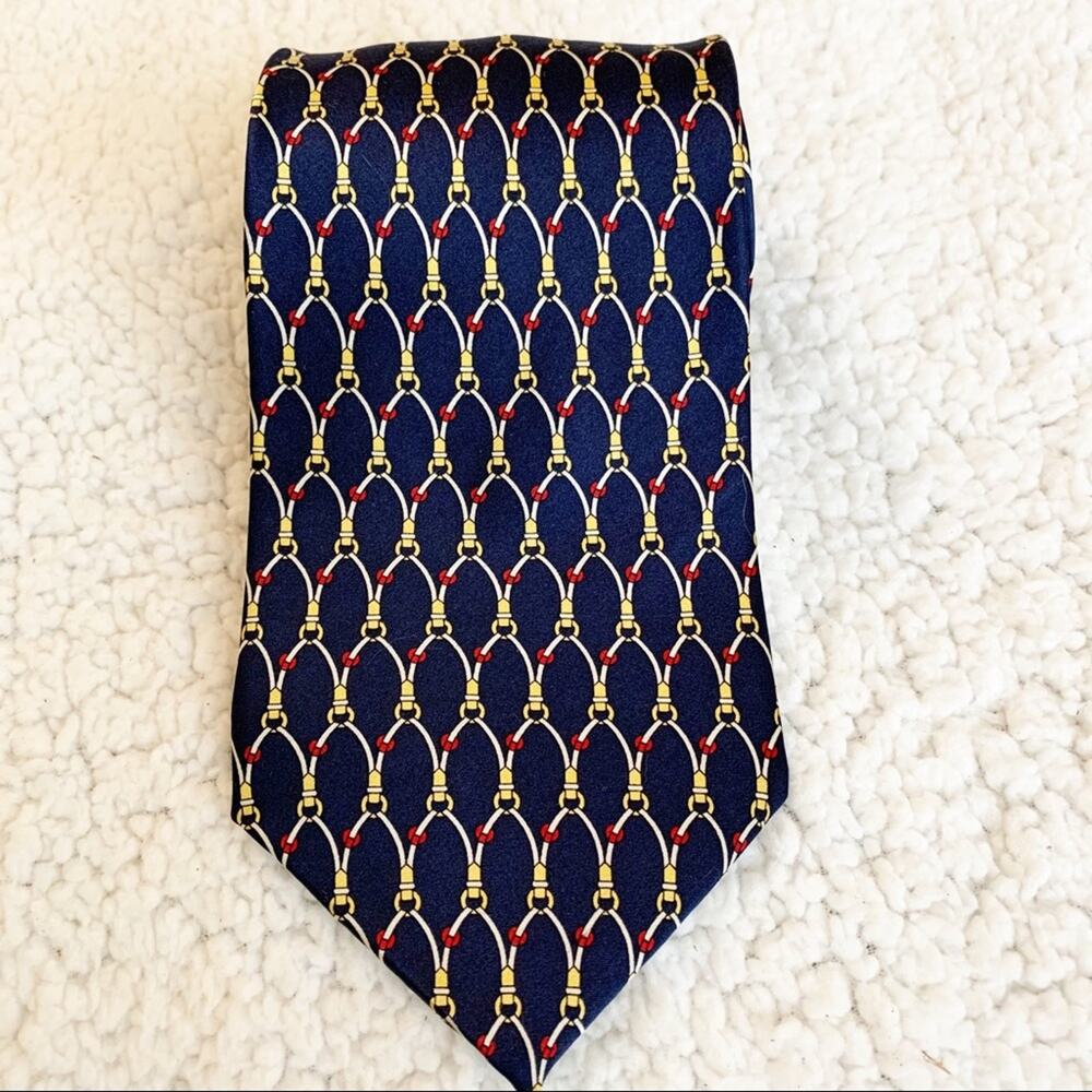 Ashford & Brooks London Navy Nautical Rope Silk Tie